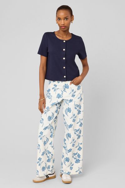 Jean imprim&eacute; fleurs