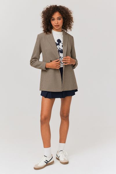 Veste blazer carreaux polyester recyclé