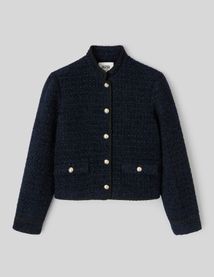 Veste tweed boutonn&eacute;e