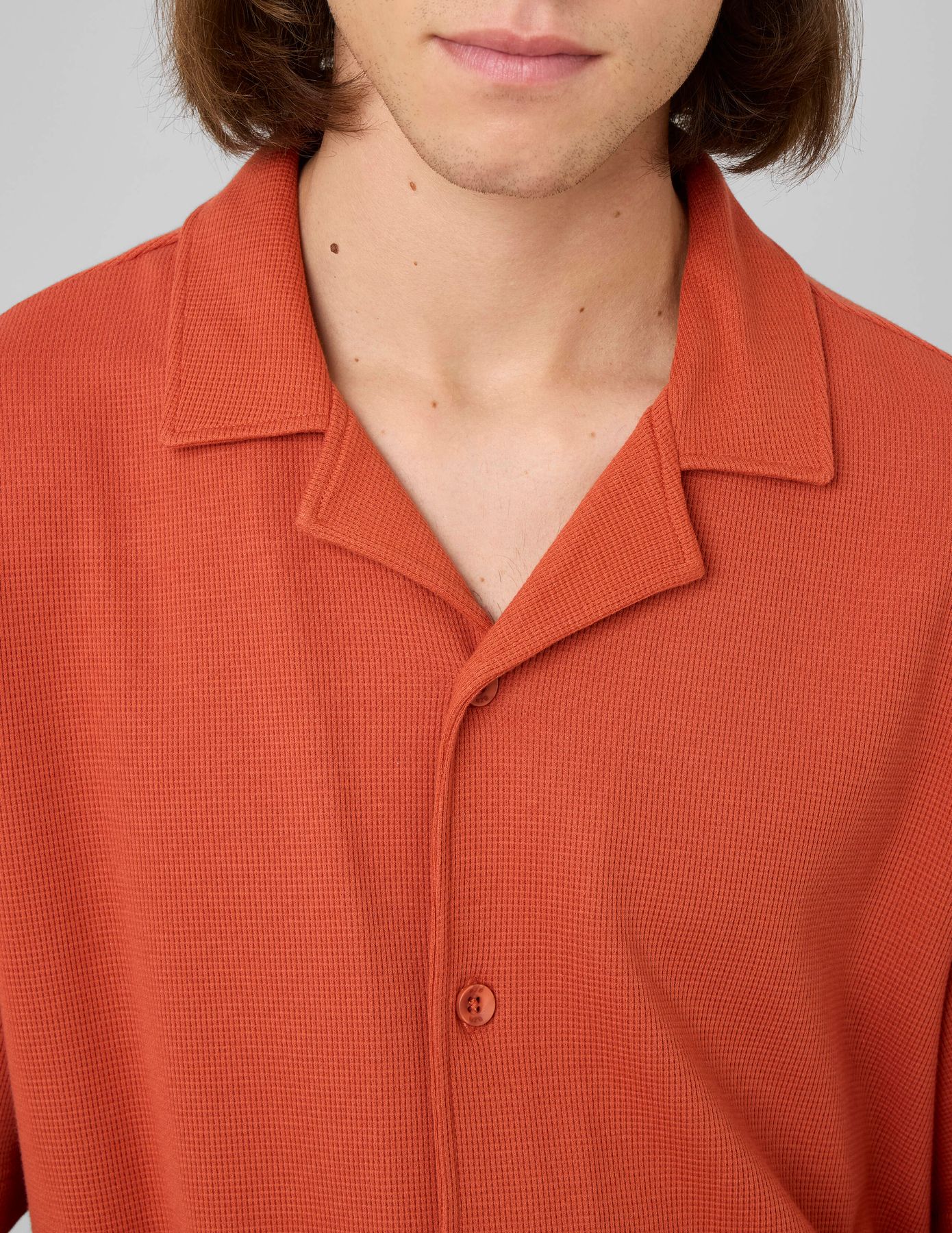 Chemise waffle manches courtes
