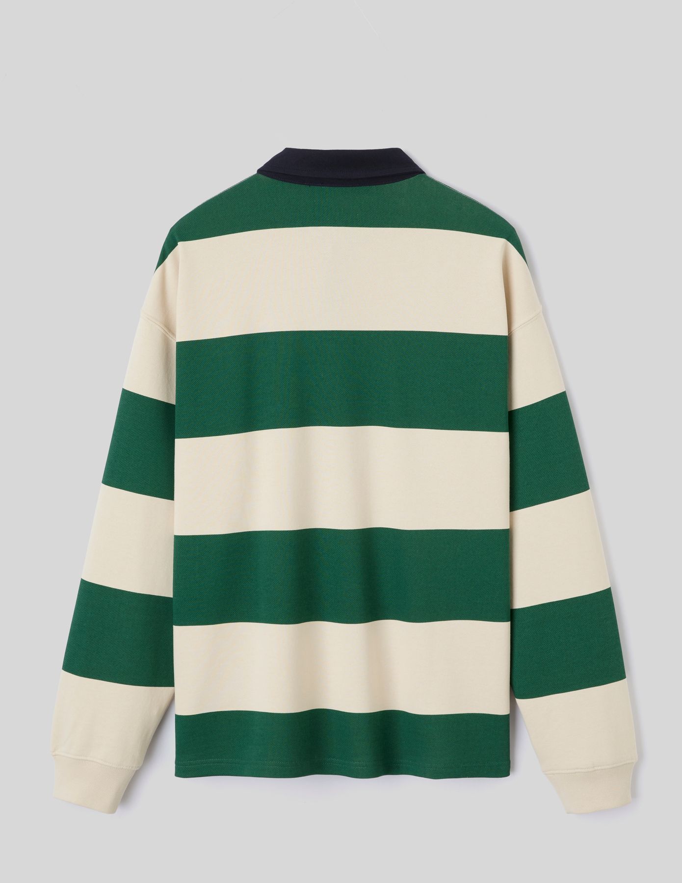 Sweat col polo &agrave; rayures