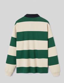 Sweat col polo &agrave; rayures