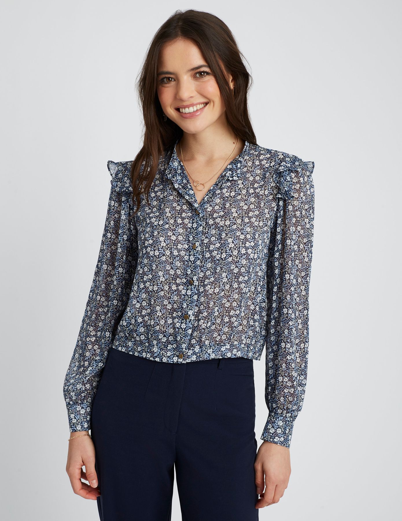 Chemise en voile imprimée