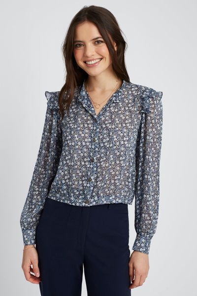 Chemise en voile imprimée