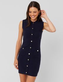 Robe maille boutonnée