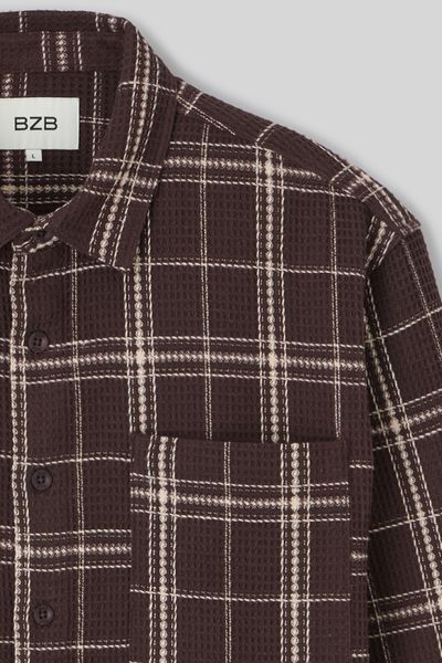 Surchemise waffle à carreaux