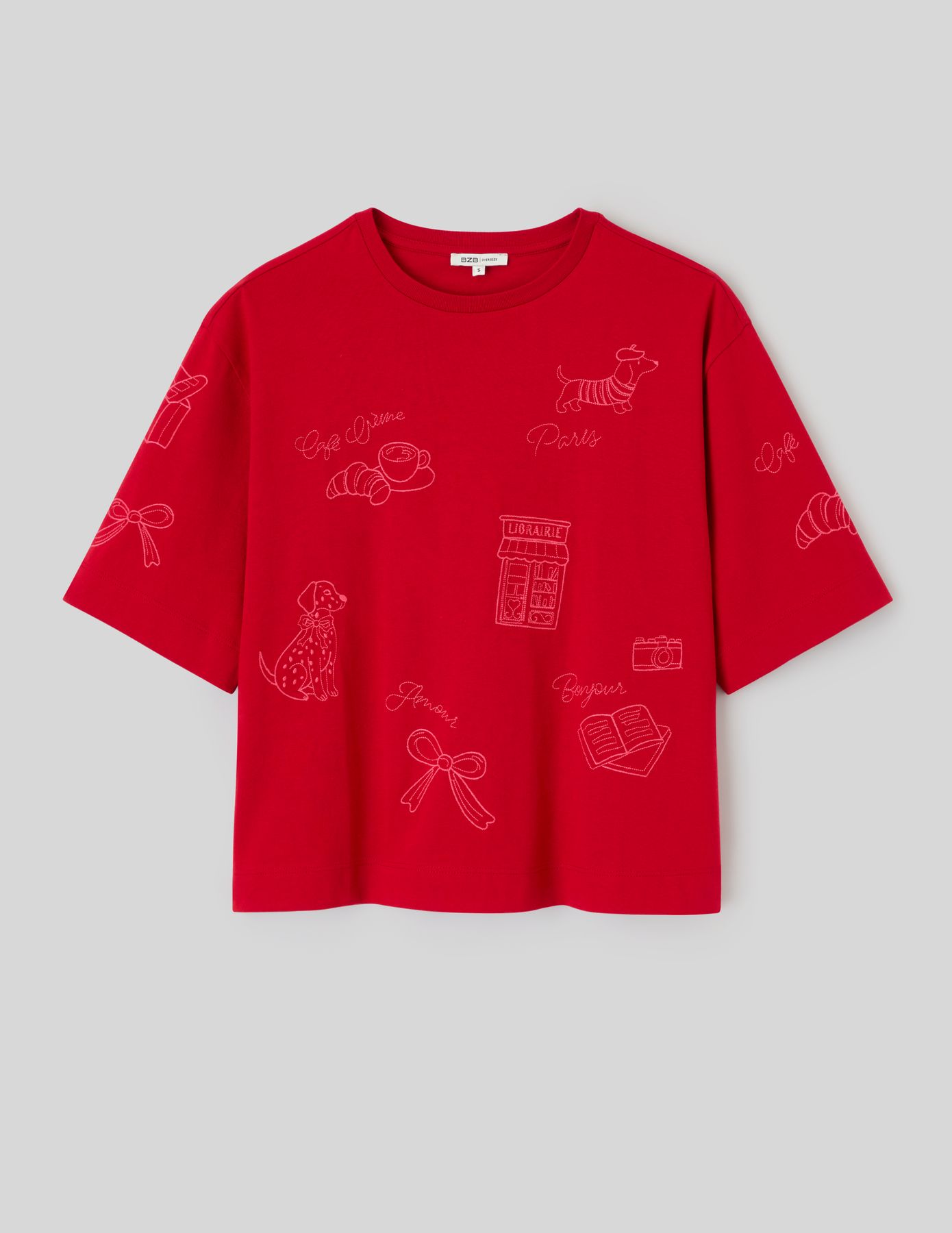 T-shirt brod&eacute; devant /dos