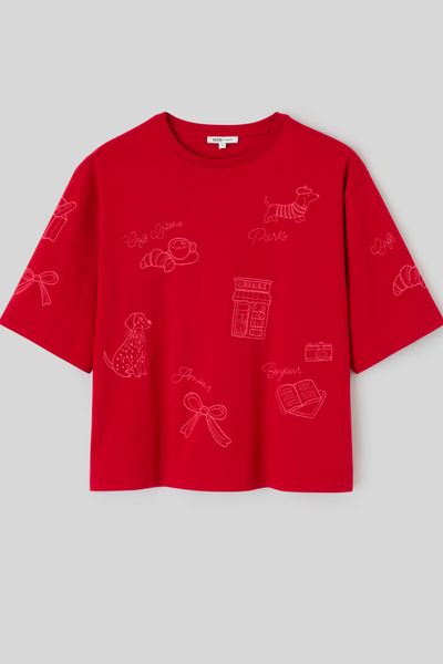 T-shirt brod&eacute; devant /dos
