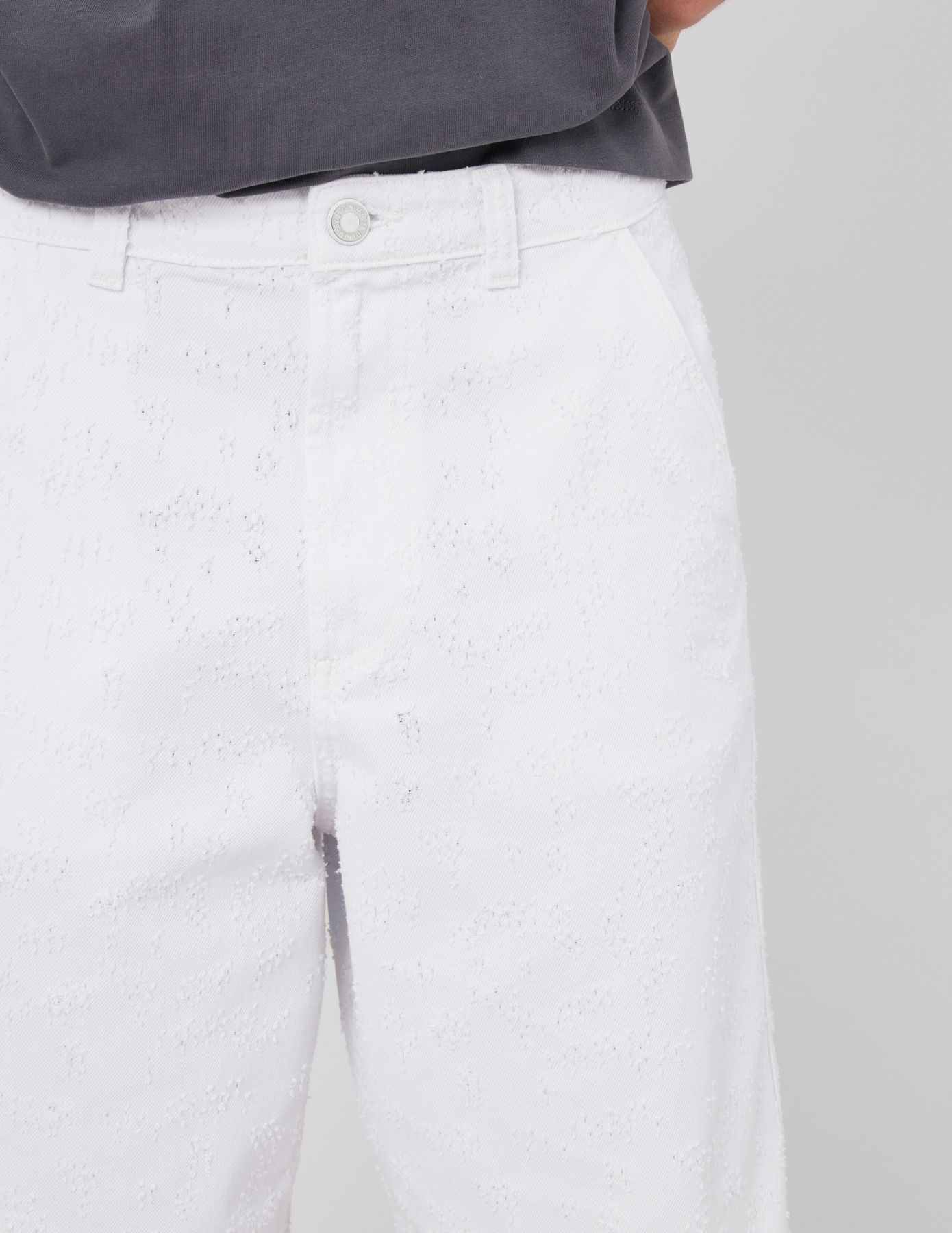 Bermuda en jean blanc fantaisie