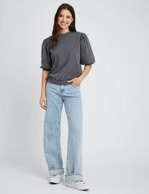 Sweat délavé avec fronces