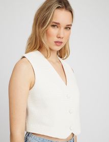 Gilet sans manches en tweed