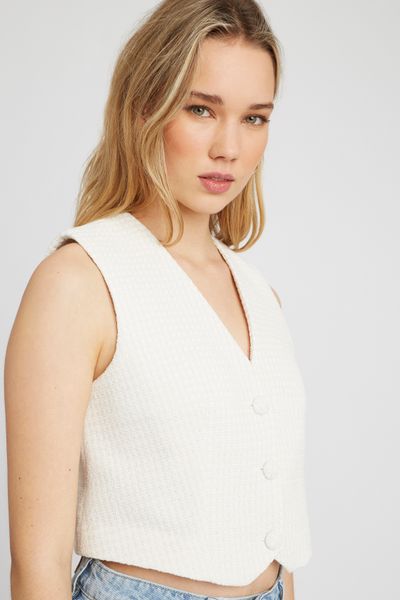 Gilet sans manches en tweed