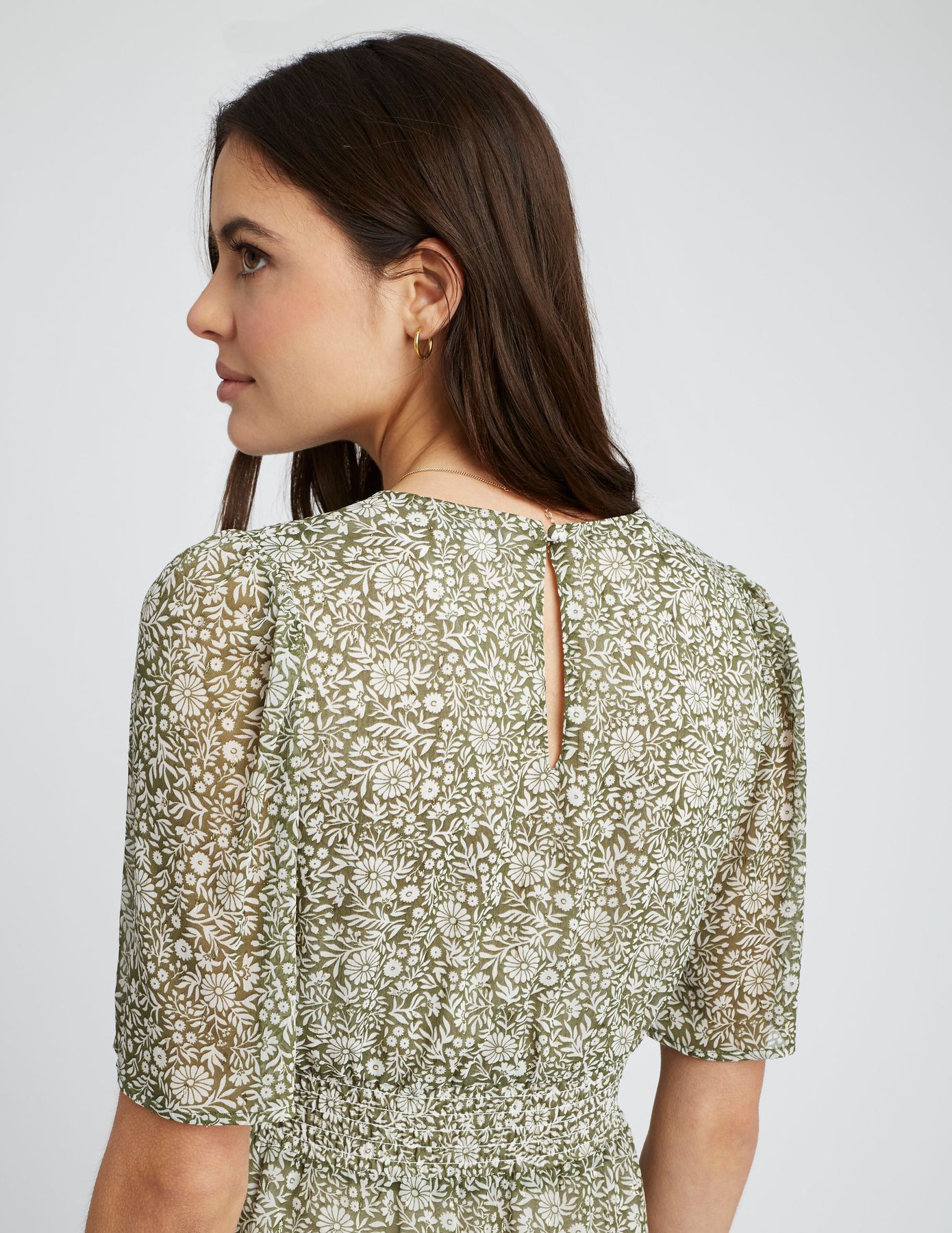 Robe longue imprimée en polyester recyclé