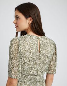Robe longue imprimée en polyester recyclé
