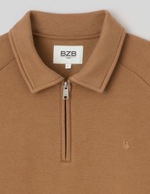Sweat col polo zipp&eacute;