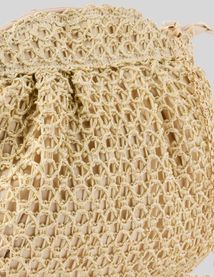 Sac en paille crochet doré