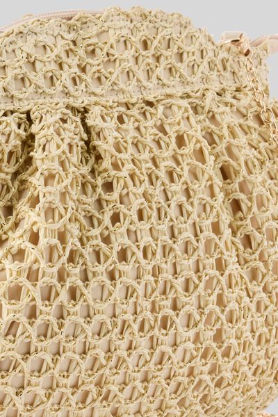Sac en paille crochet doré