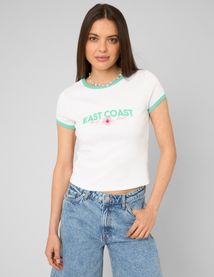 T-shirt &agrave; bords contrastants