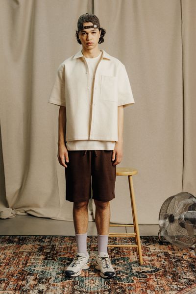 Chemise manches courtes texturée