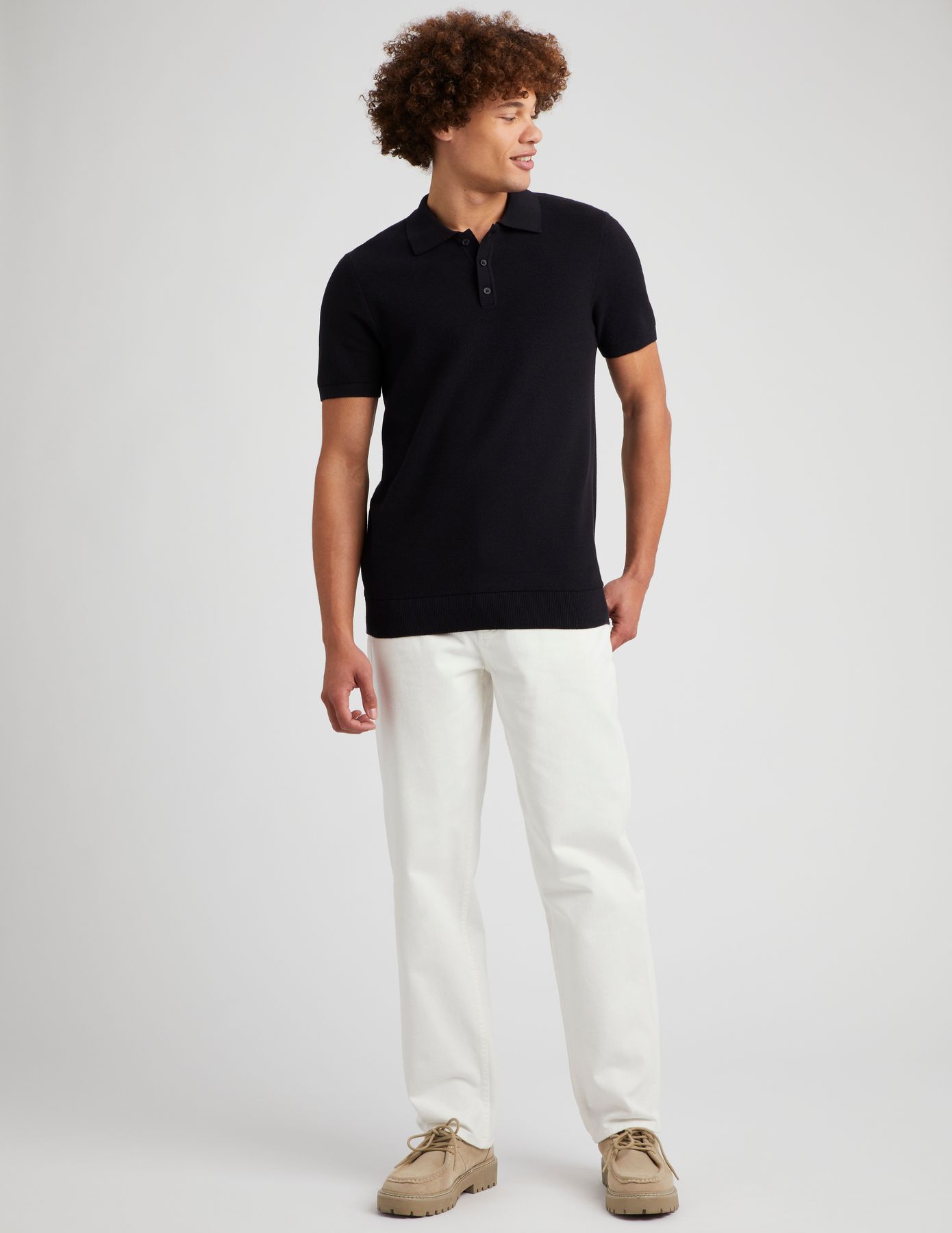 Polo matière fantaisie