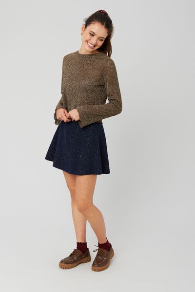 Jupe patineuse en tweed