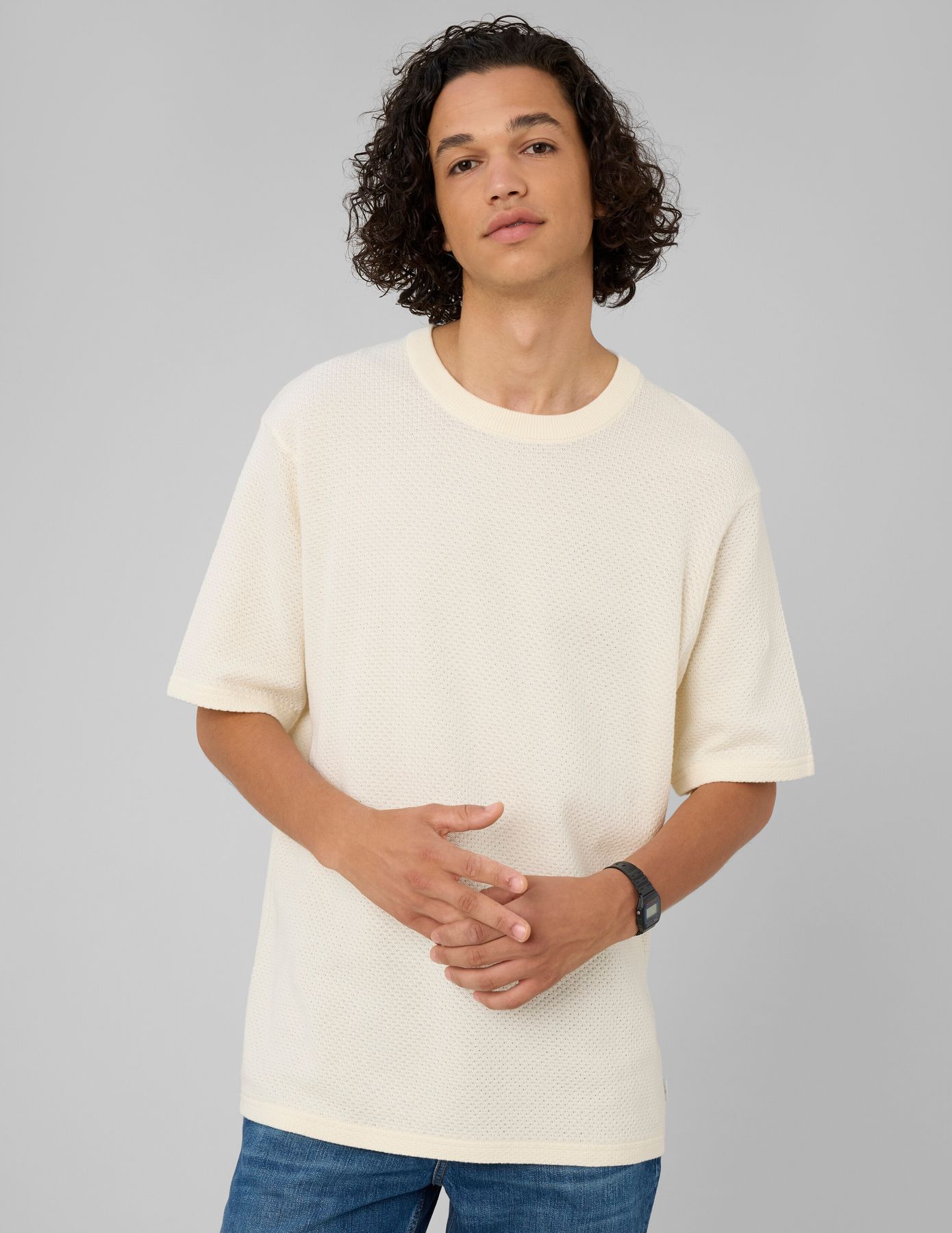 T-shirt maille textur&eacute;e