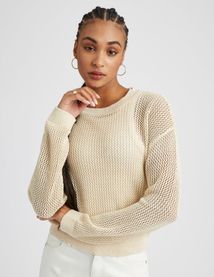 Pull en crochet avec fil paillet&eacute;