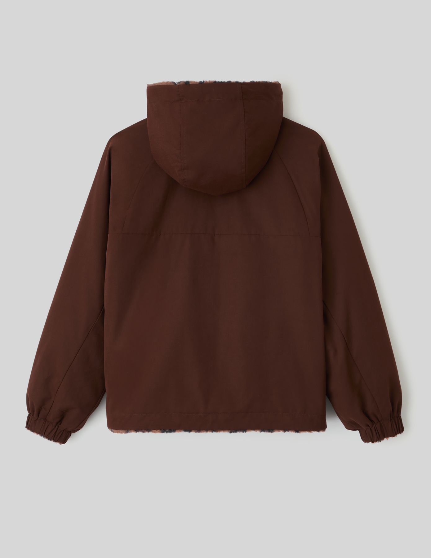 Blouson à capuche réversible imprimé léopard