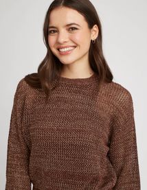 Pull en crochet avec fil pailleté