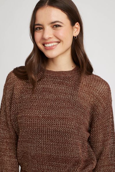 Pull en crochet avec fil pailleté