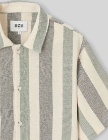 Chemise manches courtes rayée tricot