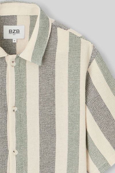 Chemise manches courtes rayée tricot