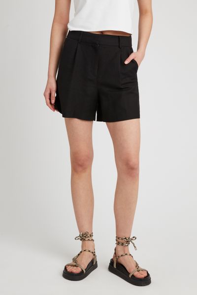 Short à pinces en lin
