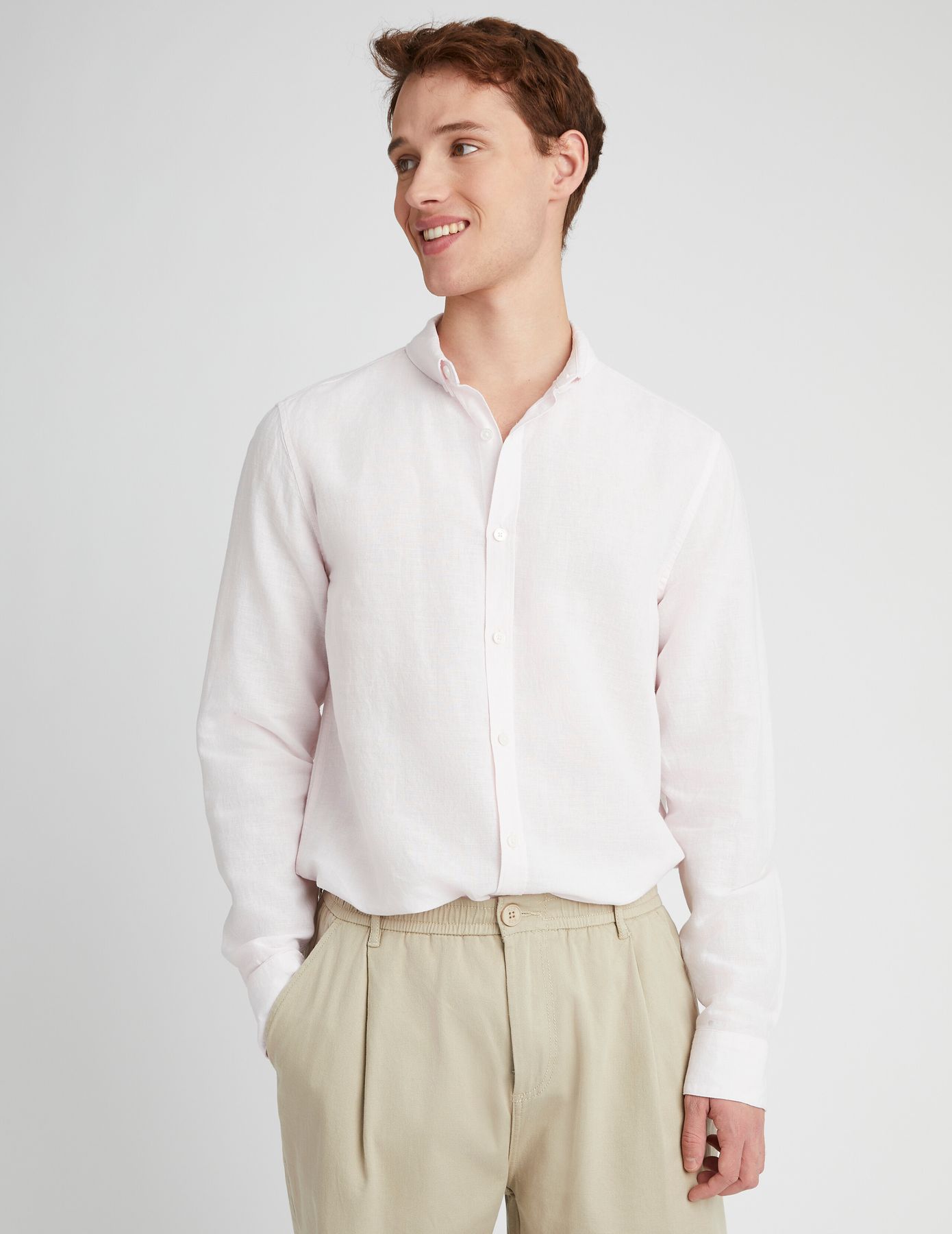 Chemise coton lin unie