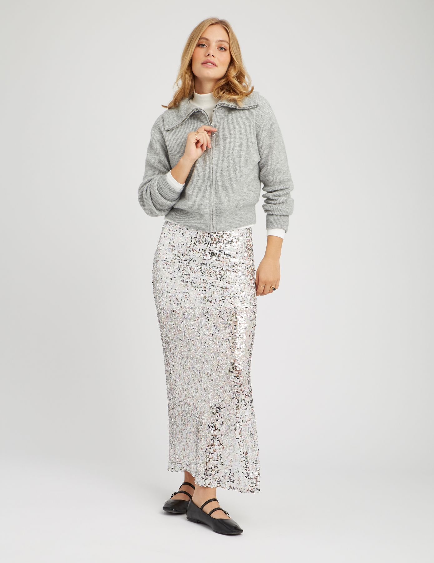 Jupe longue à sequins