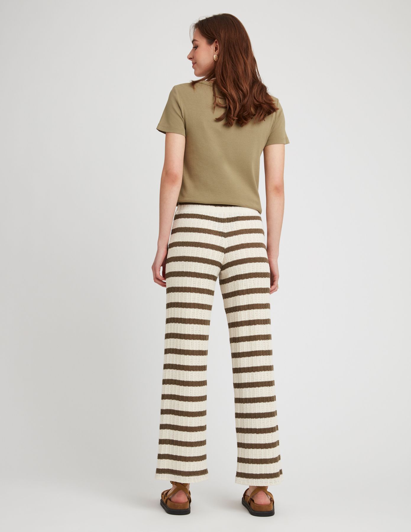 Pantalon crochet rayé