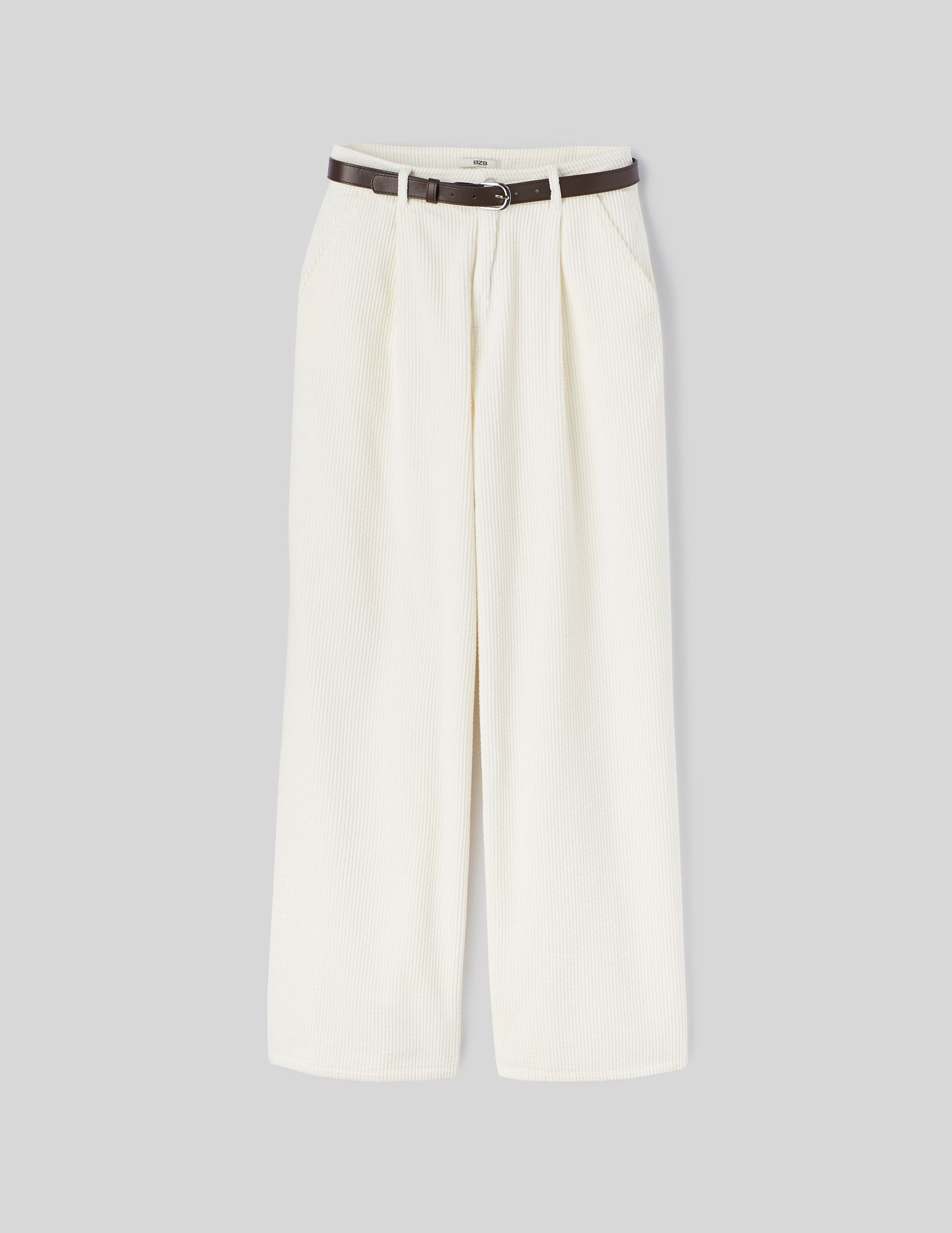 Pantalon velours wide leg &agrave; pinces