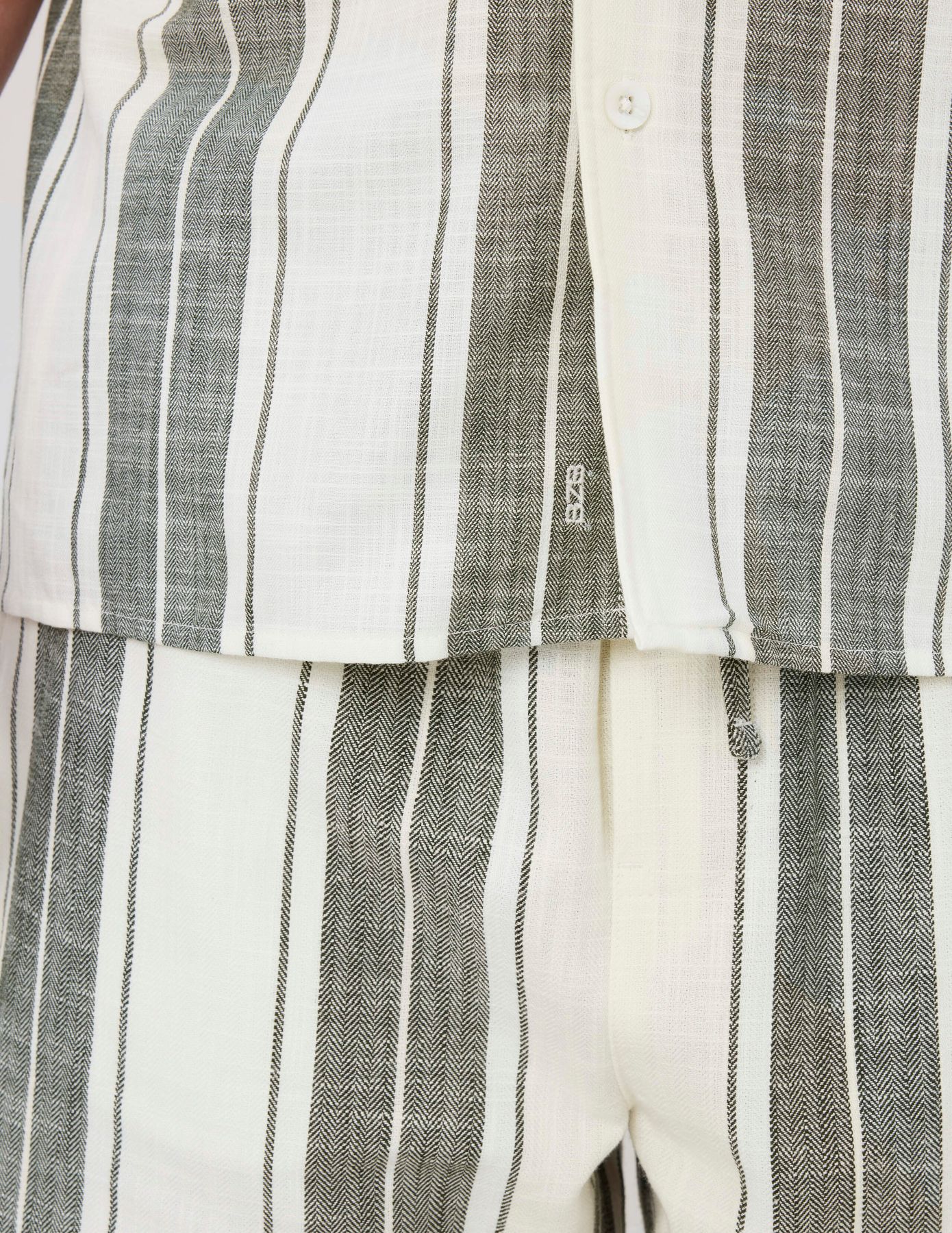 Chemise manches courtes rayées chevron