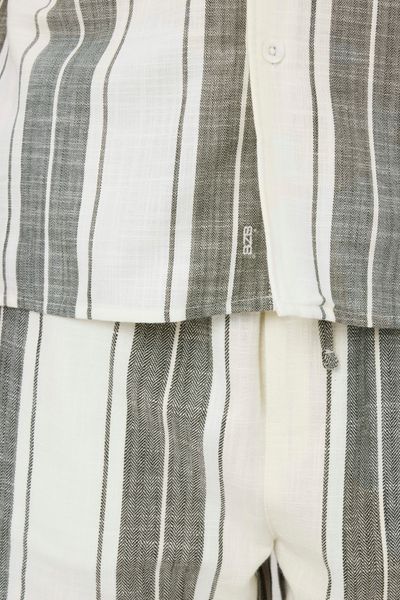 Chemise manches courtes rayées chevron