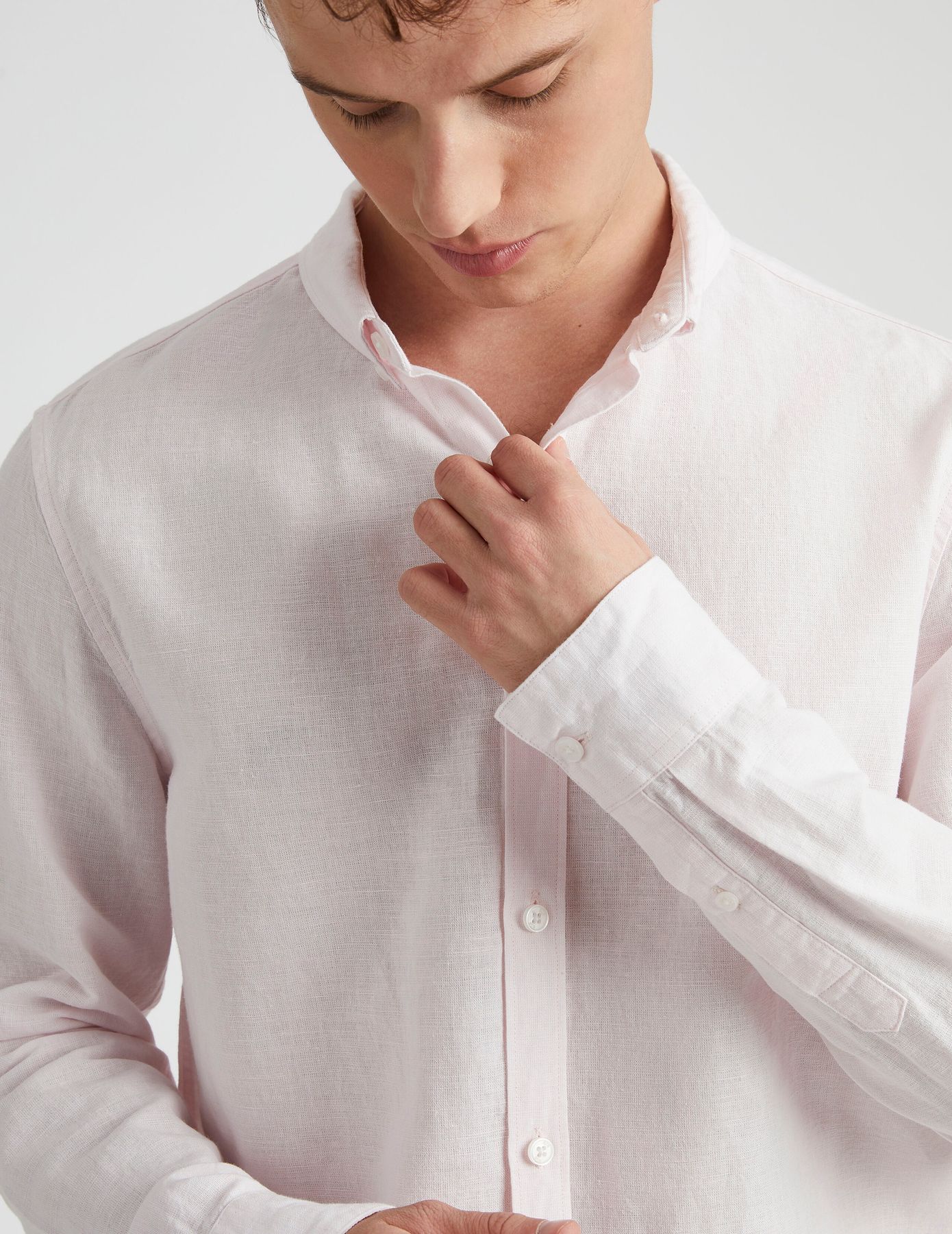 Chemise coton lin unie