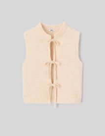 Gilet sans manches &agrave; noeuds