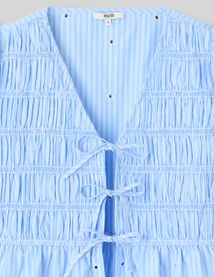 Blouse &agrave; nouer motif ray&eacute;