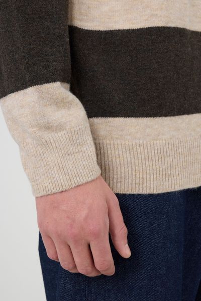 Pull col rond maxi rayures