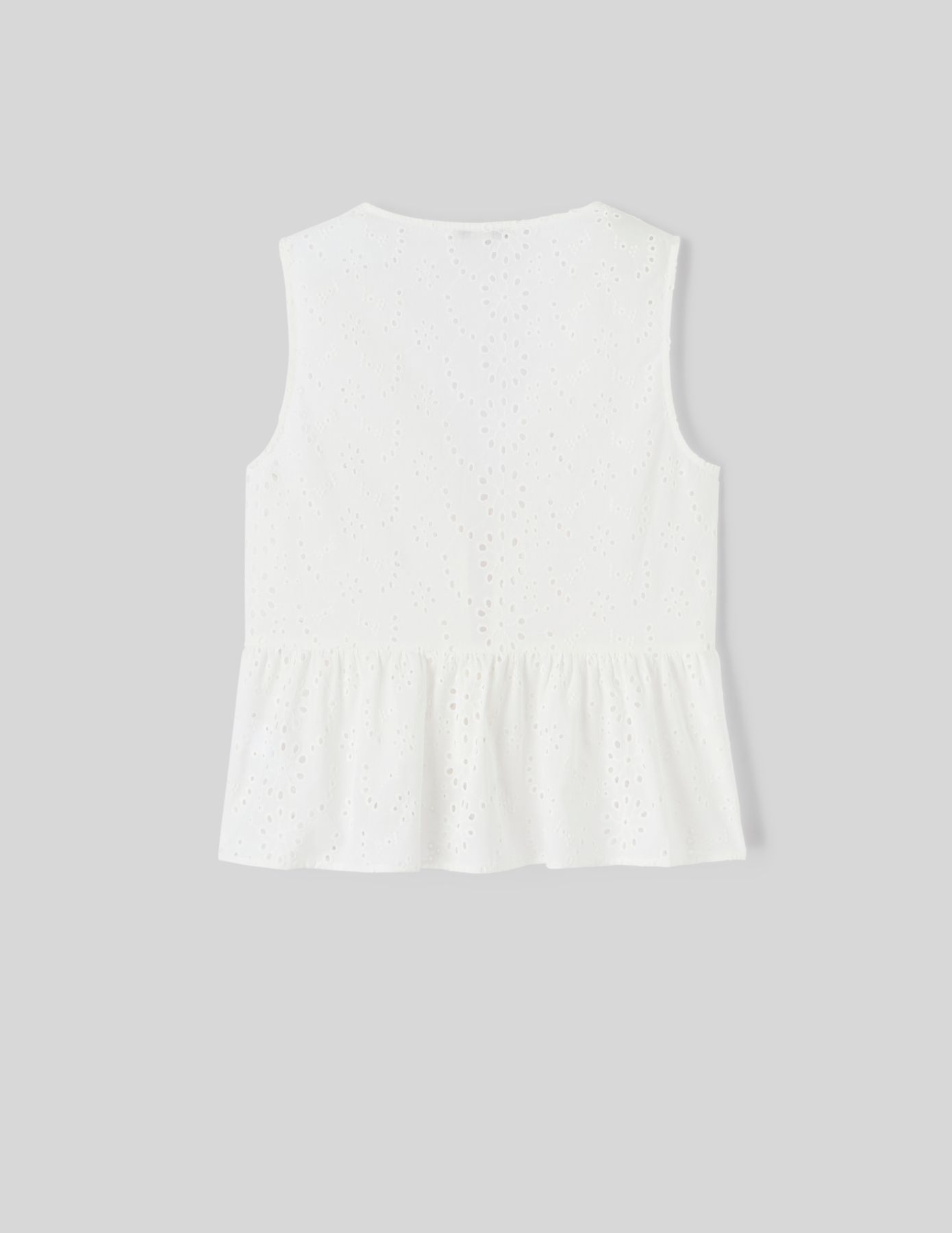 Blouse à nouer en broderie anglaise