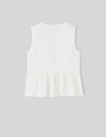 Blouse à nouer en broderie anglaise