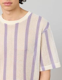 T-shirt tricot à rayures