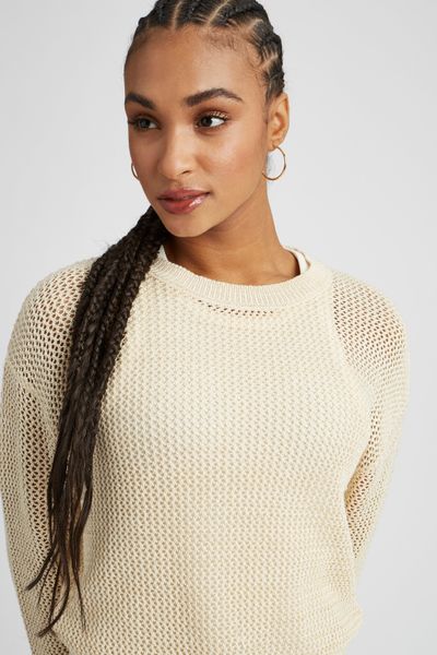 Pull en crochet avec fil pailleté