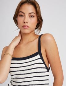 Débardeur tricot rayé
