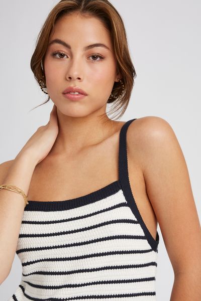 Débardeur tricot rayé