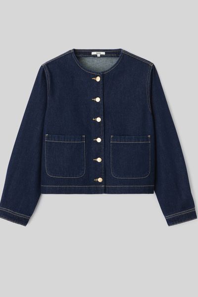 Veste en jean sans col